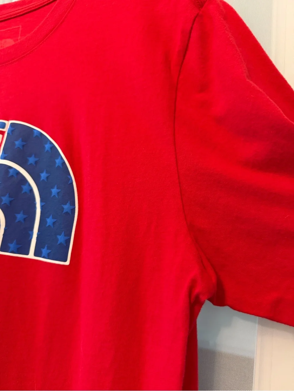 The North Face Men’s Large Red Logo Graphic T-Shirt 100% Cotton Short Sleeve